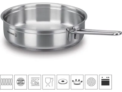 Imagen del producto de Sartén Korkmaz ALFA A1023, diámetro máximo de 26 cm, acero inoxidable, apta para cocinas de inducción