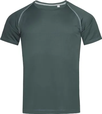 Produktbild von Stedman ST8030 | Herren Active Team Raglan, 100% ACTIVE-DRY° Polyester - Farbe: Granite Grey - Größe: XL
