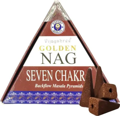 Produktbild von Golden Nag Jumbo Backflow Räucherstäbchen - 7 Chakren