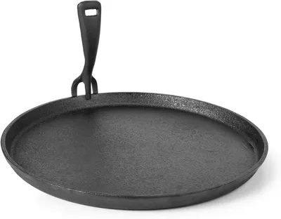 Productafbeelding van Gietijzeren plaat - Koekenpan - Maaltijden bereiden - Geschikt voor inductie - 26 cm - Meerkleurig