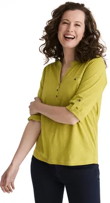 Produktbild von Stooker Women MARIE Damen T-Shirt 3/4-Arm Regular Fit 36/38 green oil