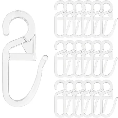 Imagen del producto de Ganchos para cortinas de plástico - 150 unidades - Transparente - Ojal de 6 mm