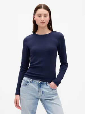 Produktbild von Gap Stretch T-Shirt XXL, klassischer Rundhalsausschnitt, figurbetont, Hüftlänge