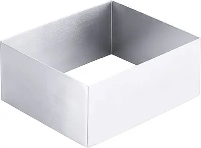 Produktbild von Mousseform, Speiseform, 6x6 - 20x2 cm wählbar, Stempel separat bestellen : rechteckig 10x12cm Variante: rechteckig 10x12cm