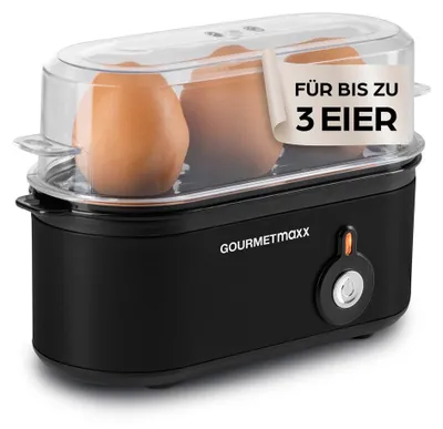 Produktbild von GOURMETmaxx Design-Eierkocher für 3 Eier mit Messbecher & Eierstecher - kompakt