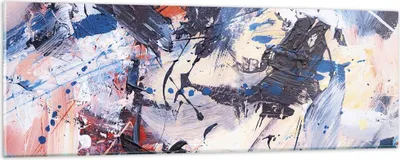 Produktbild von Bilder auf glas - Einteilig - Abstraktion verschüttet Farben - 90x30cm - Glasbilder - Wandbilder - Bilder - Wanddekoration aus Glas - Glas Bilder - Wandbild auf Glas - GAB90x30-4383