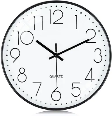 Immagine prodotto di Orologio da parete analogico moderno, 30 cm, nero, analogico, silenzioso, decorazione moderna per soggiorno, ufficio, cucina