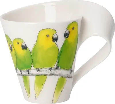 Produktbild von Villeroy & Boch NewWave Caffè Braunwangensittich Becher mit Henkel (Geschenkkarton)