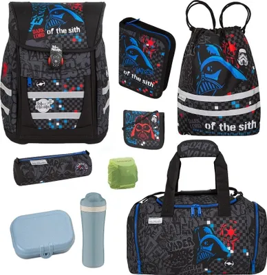 Produktbild von McNeill Ranzen-Set STAR WARS Schulranzen mit DARTH VADER Motiv 9tlg. Set mit Brotdose, Trinkflasche und Sporttasche