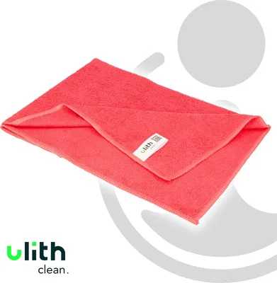 Produktbild von ULITH Clean-Profi Microfasertuch, 40 x 40 cm, Rot, 300 GSM, Robust, Langlebig, mit hoher Wasseraufnahme