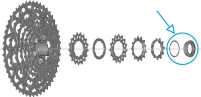 Produktbild von SHIMANO CS-LG700 Verschlussring mit Unterlegscheibe - 5 g, für Ritzel