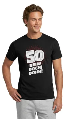 Produktbild von Spreadshirt NEIN DOCH OOHH 50. Geburtstag Männer T-Shirt, XL, Schwarz