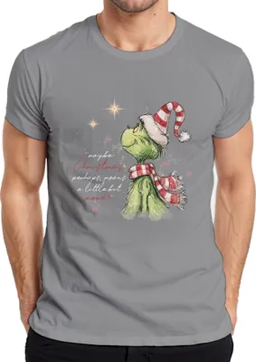 Produktbild von Grinch maybe Christmas means more Weihnachten Geschenk lustig Herren T-Shirt, Grau, XXL