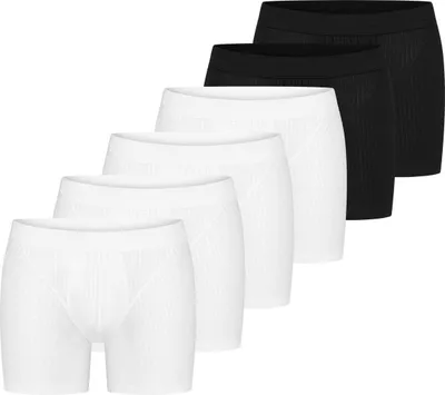 Produktbild von Schiesser 6er Pack Baumwolle Essentials Authentic Retro Short / Pant Elegantes Nadelzug-Design, Weiche Single-Jersey-Qualität, Perfekte Passform mit Eingriff