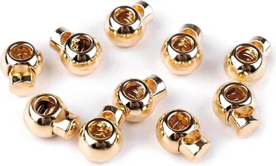 Produktbild von 4 Stück Kordel-Stopper aus Metall Kordelklemmen für Bekleidung Taschen Variantenwahl, Farbe:Variante 1 | gold, Größe:4 mm | 14 x 18 x 10 mm