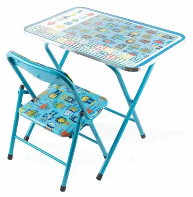 Zdjęcie produktu dla Zestaw dziecięcy Galileo Casa 2195885, składający się ze stolika i krzesełka o wymiarach 60 x 40 x 50 cm, robot, kolor niebieski