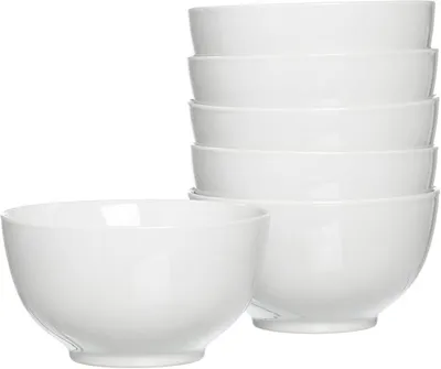 Imagen del producto de Juego de cuencos para cereales, modelo Bianco, de 12 piezas, porcelana, color blanco