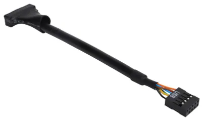 Image de Câble adaptateur portable pour carte mère : connecteur mâle USB 3.0 à 20 broches vers connecteur femelle USB 2.0 à 9 broches