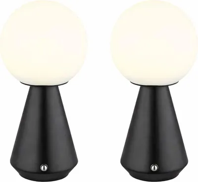 Produktbild von 2er Set LED Tischleuchte, schwarz, Touch, Dimmbar, H 23,5 cm