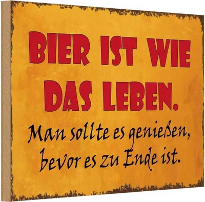 Produktbild von vianmo Holzschild 20x30 cm Bier ist wie das Leben man soll