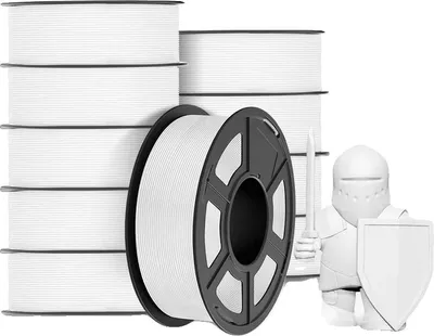 Productafbeelding van 3D-printerfilament, verbeterde sterkte, eenvoudig in gebruik, PETG, wit, 11 kg
