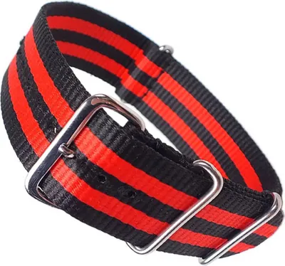 Produktbild von Minott Outdoorband Uhrenarmband schwarz/rot | Durchzugsband 22452S, Stegbreite:18mm
