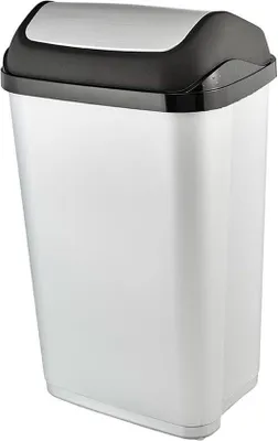 Produktbild von Famanu Abfalleimer mit Schwingdeckel 50 l Silber