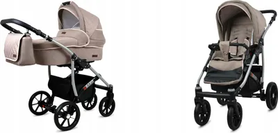 Produktbild von BabyLux® Qbaro | 2in1 Kinderwagen Set | Khaki | Kombikinderwagen | Kinderwagenset | Buggy + Baby