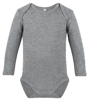 Obrázek produktu pro Link Kids Wear – Dupačky pro miminka „Rebel 01“ s dlouhým rukávem LT5029 (62) (šedá melírovaná)