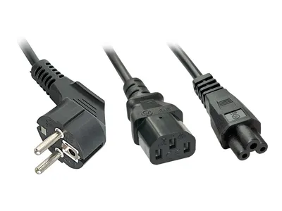 Produktbild von LINDY IEC-Y-Netzkabel an IEC C13 & C5  Schukostecker/C13 2m