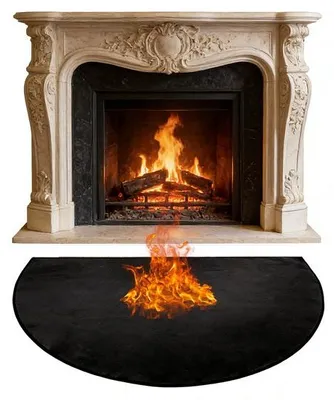 Produktbild von Faserglas-Hitzeisoliermat - Hitzebeständige Mat - Brandwerende Vloerbedekking - Faserglas-Mat - 106 x 61 cm - Schwarz
