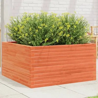 Produktbild von Design Pflanzkübel Wachsbraun 90x90x46 cm Massivholz Kiefer, Gabionen 2024 Neu