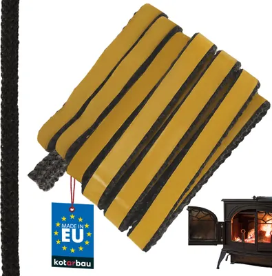 Zdjęcie produktu dla KOTARBAU® Taśma Samoprzylepna z Włókna Szklanego 15 X 3 MM 2,5 M Włókno Szklane do Uszczelniania Kominka Pieca