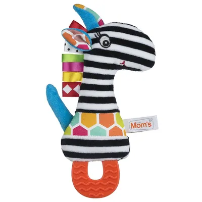 Produktbild von Mom's Care Babyspielzeug Giraffe mit Beißring und Quietscher sensorisch