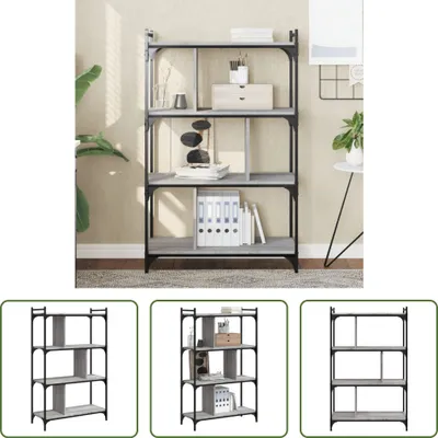 Produktbild von The Living Store Bücherregal 4 Böden Grau Sonoma 76x32x123 cm Holzwerkstoff