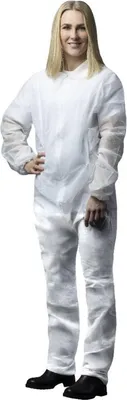 Produktbild von Nitras PP-Schutzoverall - weiß - Gr. XXL - mit Kragen - 50 Overalls
