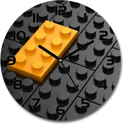 Produktbild von Wanduhr aus Glas 30fi Glasbild Glasuhr Gehärtetes Glas - schwarze-zeiger - Lego bricks