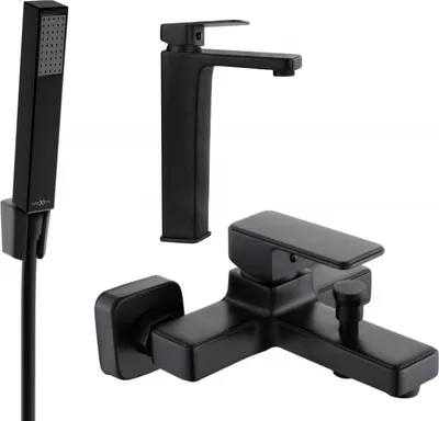 Produktbild von Mexen Cetus R77 Badewannenset, Schwarz - 744313R77-70