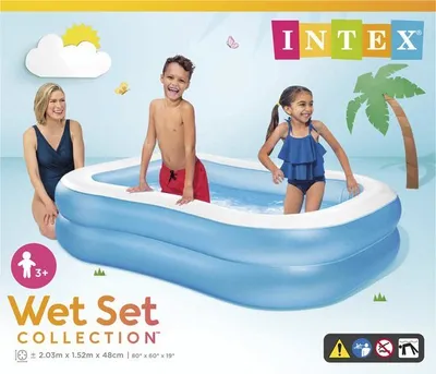 Obrázok produktu pre Intex 57180NP Wet Set Collection Family Pool Opblaaszwembad 203x152x48 cm Blauw/Wit