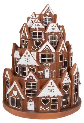 Immagine prodotto di Clayre & Eef Casa di pan di zenzero con LED Ø 21x26 cm Poliresina marrone