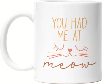 Produktbild von You had me at Meow Tasse Weiß Katzenliebhaber Geschenkidee Cat Mom Cat Dad
