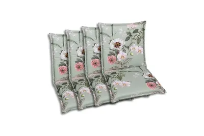 Produktbild von GO-DE Textil, Sesselauflage Niederlehner, 4er-Set, Farbe: salbei, Maße ca.: 100 cm x 50 cm x 7 cm