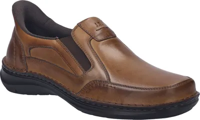 Mocassins Homme Josef Seibel Anvers 76 - Cuir Véritable, Largeur K, Semelle PU Légère, Velcro