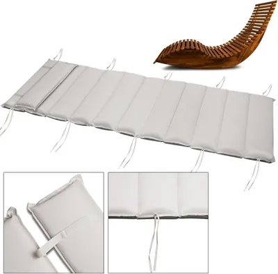 Produktbild von DETEX® Liegenauflage wasserabweisend inkl. Kopfkissen Auflage Liege Polster Kissen Saunaliege Gartenliege Creme