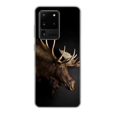 Produktbild von MuchoWow® Handyhülle Schutzhülle Hülle für Samsung Galaxy S20 Ultra Elch - Geweih - Porträt Silikon Softcase Handy Hülle - Karteninhaber