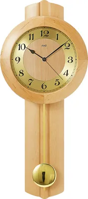 Produktbild von AMS 5165/16 Wanduhr Funk Funkwanduhr mit Pendel Holz Erle Pendeluhr