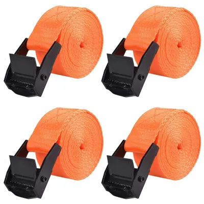Obrázok produktu pre Popruhy na upevňovanie, šírka 25 mm, nosnosť 200 kg, farba: oranžová, 4 kusy, dĺžka 1,5 m