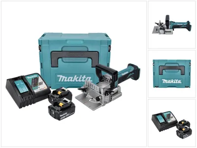 Produktbild von Makita DPJ 180 RMJ Akku Nutfräse 18 V 100 mm + 2x Akku 4,0 Ah + Ladegerät + Makpac