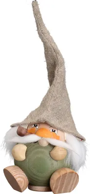 Produktbild von Seiffener Volkskunst Räucherfigur Waldzwerg Moosgrün - Größe ca. 19cm, für Räucherkerzen Größe M (Standard) - 19033