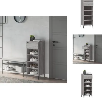 Produktbild von vidaXL Schuhregal Grau Sonoma 40x36x105 cm Holzwerkstoff -  Schuhregale & -schränke